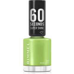 Rimmel 60 Seconds Super Shine 107 Acid Lime Gloss Βερνίκι Νυχιών Quick Dry 8ml