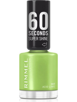 Rimmel 60 Seconds Super Shine 107 Acid Lime Gloss Βερνίκι Νυχιών Quick Dry 8ml