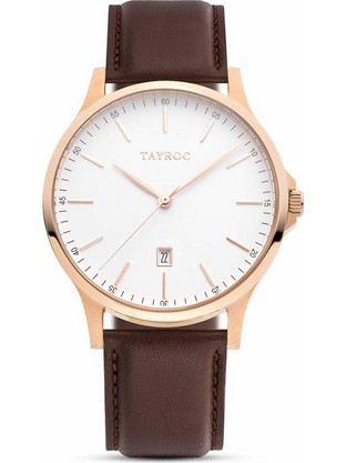 Tayroc Ανδρικό Ρολόι με Καφέ Δερμάτινο Λουράκι TXM105
