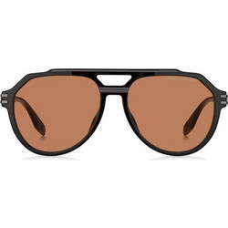 Marc Jacobs MARC876S 8LZW7 Ανδρικά Γυαλιά Ηλίου Aviator Κοκάλινα Μαύρα με Καφέ Φακό