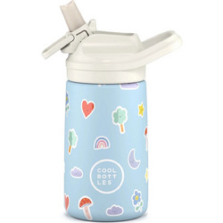 Cool Bottles Χρωματιστά Σύννεφα Παιδικό Παγούρι Ανοξείδωτο Γαλάζιο 350ml