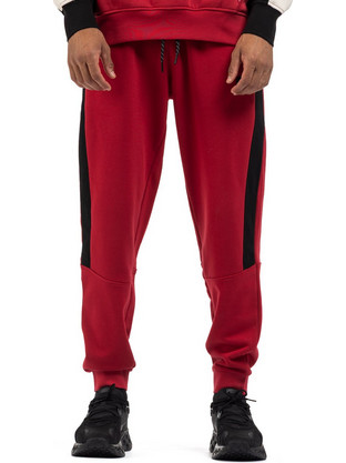 District75 Ανδρικό Παντελόνι Φόρμας Fleece με Λάστιχο Κόκκινο 225MPA-507-045