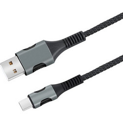 EGOBOO ChargeFlow Braided USB-A to USB-C 1.2m Black EBCUSBCFAB-BLK