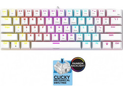 Armaggeddon MKA-1C Core Μηχανικό Gaming Πληκτρολόγιο 65% με Custom Blue Διακόπτες RGB White