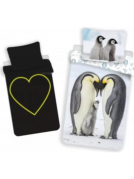 Penguin Σετ Παιδική Παπλωματοθήκη Μονή Φωσφοριζέ 140x200 Λευκή