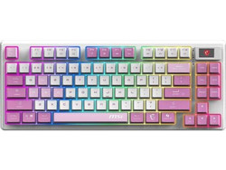 MSI GK600 Ασύρματο Μηχανικό Gaming Πληκτρολόγιο TenKeyLess RGB White Pink