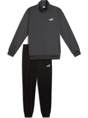 Puma Essentials Poly Suit Ανδρικό Σετ Φόρμας με Λάστιχο Ανθρακί Μαύρο 684847-44