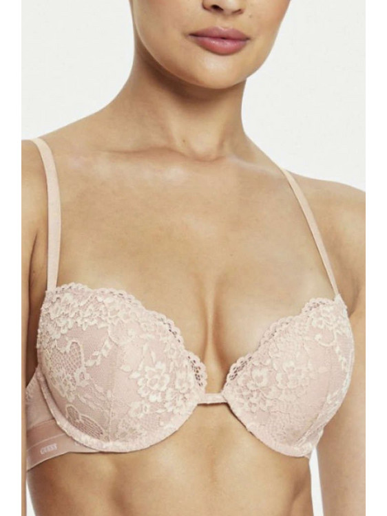 Guess Jane Σουτιέν για Βαθύ Ντεκολτέ Push Up με Μπανέλα Nude O4YC01PZ01C