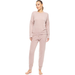 Pink Label Σετ Γυναικείες Πιτζάμες Χειμωνιάτικες Nude W1814
