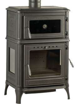 Thermozoff 8020 CK Μαντεμένια Ξυλόσομπα με Φούρνο 10.8kW Μαύρη Ματ