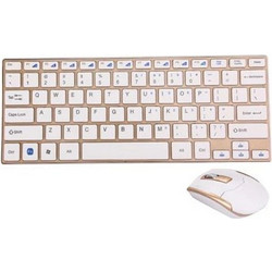 Andowl QK3940 Golden White Ασύρματο Σετ Πληκτρολόγιο & Ποντίκι για Tablet