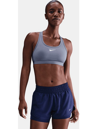 Nike Swoosh Αθλητικό Μπουστάκι με Μέτρια Στήριξη Γαλάζιο DX6821-499