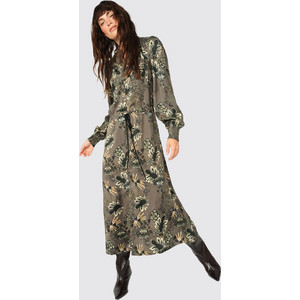 Mos Mosh Lena Midi Βραδινό Φόρεμα Floral Μεταξωτό Ανθρακί 173620-836 Mos Mosh Lena Midi Βραδινό Φόρεμα Floral Μεταξωτό Ανθρακί 173620-836