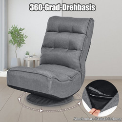 Costway Πολυθρόνα Relax Περιστρεφόμενη Γκρι HW65592GR
