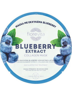 Fiorevita Blueberry Sheet Μάσκα Προσώπου για Ενυδάτωση με Υαλουρονικό 18gr