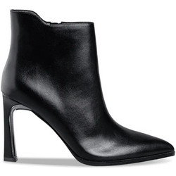 Envie Shoes Γυναικεία Μποτάκια Αστραγάλου Δερμάτινα Μαύρα με Λεπτό Ψηλό Τακούνι E45-22434-34