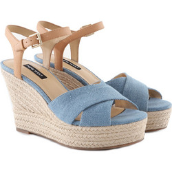 Nine West Dane 7 Καλοκαιρινές Γυναικείες Πλατφόρμες Ψηλές Γαλάζιες