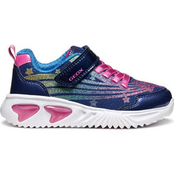 Geox Παιδικά Sneakers με Φωτάκια Navy Μπλε Μωβ Φούξια J56E9B0ASKNC0922