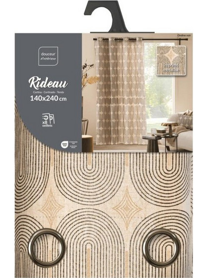 Douceur d'interieur Κουρτίνα Παραθύρου με Τρουκς 140x240 Μπεζ 027.1612873