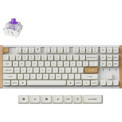 Keychron K8 HE Ασύρματο Μηχανικό Gaming Πληκτρολόγιο TenKeyLess με Gateron Double-Rail Magnetic Nebula Διακόπτες RGB White