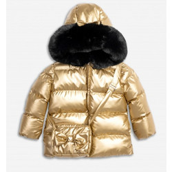 Funky Παιδικό Μπουφάν Χειμωνιάτικο Puffer Αντιανεμικό Χρυσό Μαύρο 226-718105-1