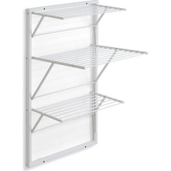 White 616 8023856616029 Πτυσσόμενη Βιδωτή Απλώστρα Ρούχων Τοίχου Μεταλλική 68x63x119cm με Μήκος Απλώματος 15m