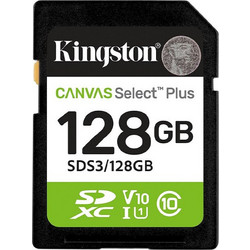 Kingston Canvas Select Plus Gen 3 SDXC 128GB Class 10 U1 V10 UHS-I 150MB/s