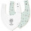 Interbaby Fox Σετ Σαλιάρες Μπαντάνα Υφασμάτινες με Κουμπί Λευκή Πράσινο Mint 2τμχ