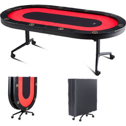 Vevor Τραπέζι Poker 10 Ατόμων με Ποτηροθήκες 229x122x80cm GT806