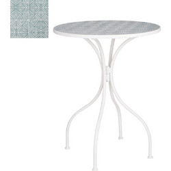MSA Decoration Στρογγυλό Τραπέζι Κήπου Μεταλλικό Λευκό 61x76cm 20-27-034