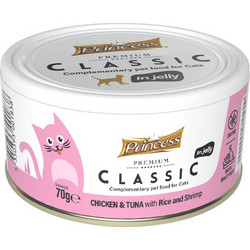 Princess Premium Classic with Pacific Tuna, Rice & Shrimp in Jelly 70gr