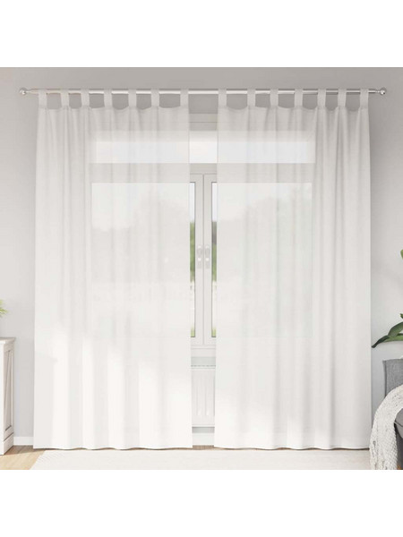 vidaXL Σετ Κουρτίνες Παραθύρου με Θηλιές 140x225 2τμχ 4102333 Λευκές