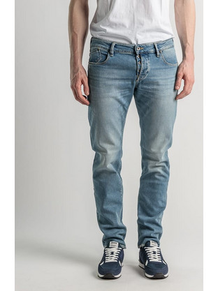 Devergo Dylan Ανδρικό Τζιν Παντελόνι Ελαστικό Slim Εφαρμογή Γαλάζιο 1J25SS0008LP7364ST