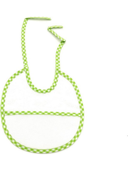 Σαλιάρα από 100% Βαμβάκι με Κορδόνι Lime Λευκή
