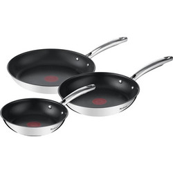 Tefal Σετ Τηγάνια από Ανοξείδωτο Ατσάλι με Αντικολλητική Επίστρωση 3τμχ G732S3