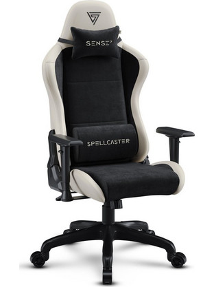 SENSE7 Spellcaster FUKU Καρέκλα Gaming Δερματίνης με Ρυθμιζόμενα Μπράτσα Μαύρη Μπεζ 5902659845160