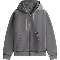 Tommy Jeans Ανδρική Ζακέτα Φούτερ με Κουκούλα και Φερμουάρ Γκρι DM0DM22364-BDS