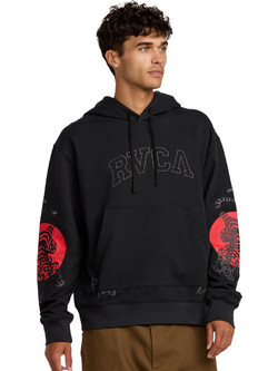 RVCA Ανδρικό Φούτερ με Κουκούλα & Τσέπες Μαύρο 23A413505-RVB