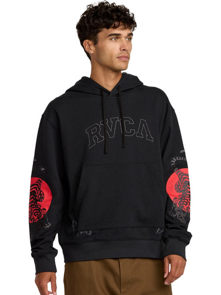 RVCA Ανδρικό Φούτερ με Κουκούλα & Τσέπες Μαύρο 23A413505-RVB