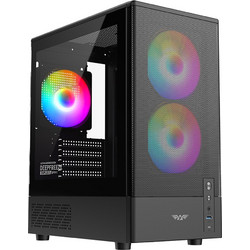 Armaggeddon Deepfreeze Duplex 2 Type-C Black Gaming Mini Tower Κουτί Υπολογιστή RGB με Πλαϊνό Παράθυρο