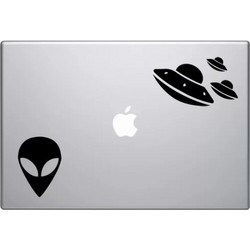 UFO Σετ Αυτοκόλλητα για Laptop 12x8cm 2τμχ