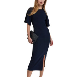 Ted Baker Aedna Midi Φόρεμα για Γάμο / Βάπτιση Μεταξωτό Navy Μπλε 282696