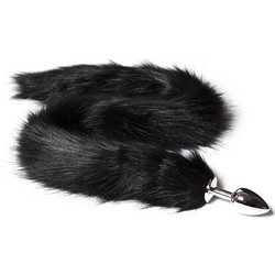 Kinksters Elegant Fox Πρωκτική Σφήνα Tail Plug 7cm Μαύρη Ασημί