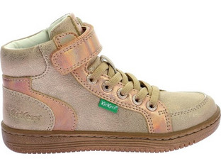 Kickers Παιδικά Sneakers Μποτάκια Μπεζ Χρυσά 972720-30-113