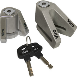 Viro New Stopper Κλειδαριά Δισκόφρενου Μηχανής 10mm Ασημί