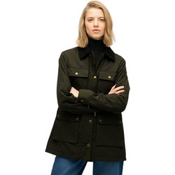 Superdry Γυναικείο Μπουφάν Σακάκι Μακρύ Κυπαρισσί W5011958A-1KM
