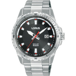 Lorus Ανδρικό Ρολόι Solar με Ασημί Μεταλλικό Μπρασελέ RX367AX9