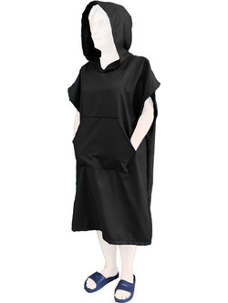 Παιδικό Πόντσο Θαλάσσης Microfiber Μαύρο 75313-3