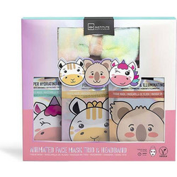 IDC Institute Animated Tissue Face Mask Trio Set + Headband Set