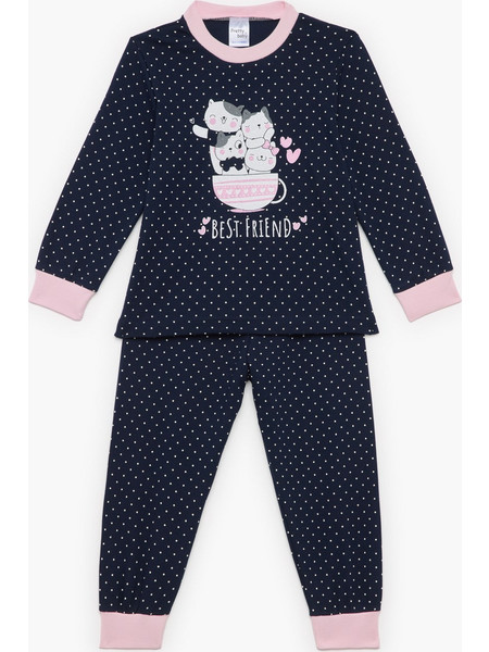 Pretty Baby Παιδική Πιτζάμα Βαμβακερή Χειμωνιάτικη Navy Μπλε 69212